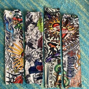 Colorful Graphic Womens Tattoo Arm Bands-OS